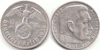 2 Reichsmark 1939  Deutsches Reich Hindenburg A ss